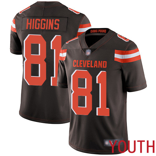 Cleveland Browns Rashard Higgins Youth Brown Limited Jersey 81 NFL Football Home Vapor Untouchable